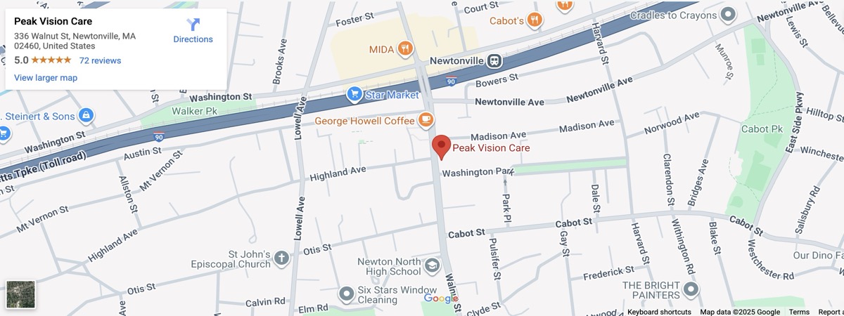 PEAK VISION CARE location - 336 Walnut Street, Newtonville, MA 02460